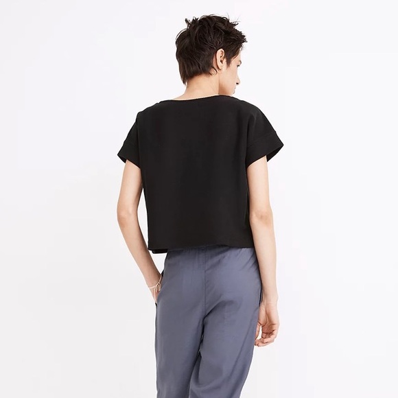 Madewell Boxy Cropped Wear-Anywhere Tee Sz M - Picture 2 of 6